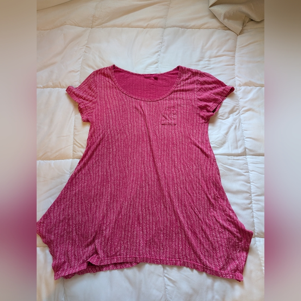 Fresh Produce Tunic Top Size Medium Pink Boho Design Minor Flaw See Pics